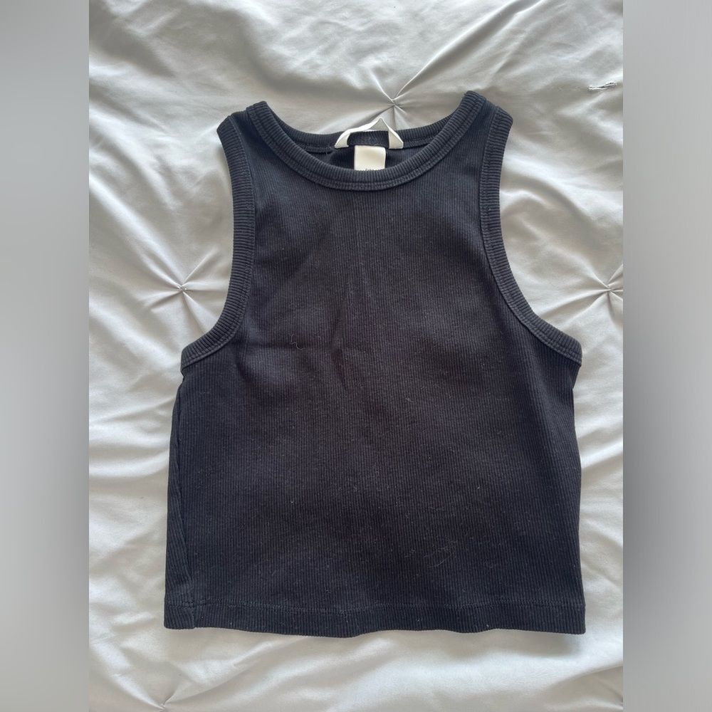 H&M halter tank top in black size small